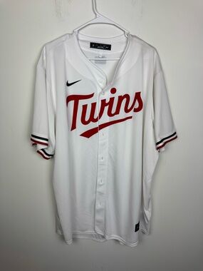 Nike MLB Minnesota Twins Jersey White Shirt Red Letters Size XXL NEW